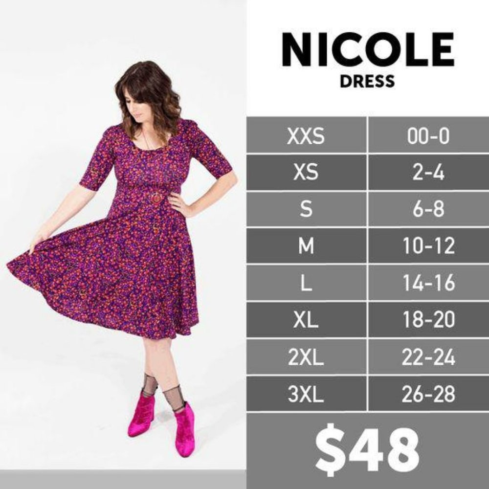 LuLaRoe Nicole Dress - Size Medium (10-12) NWT - Picture 11 of 12
